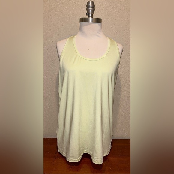 Reebok Racerback Scoop‎ Neck Tank Top Sleeveless Lime Cream Heather L/G/G NWOT - Picture 1 of 8
